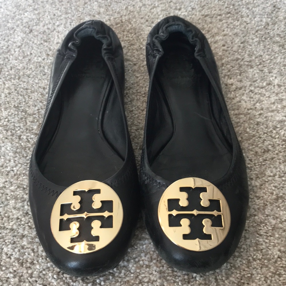 Tory Burch black Reva flats. Used condition